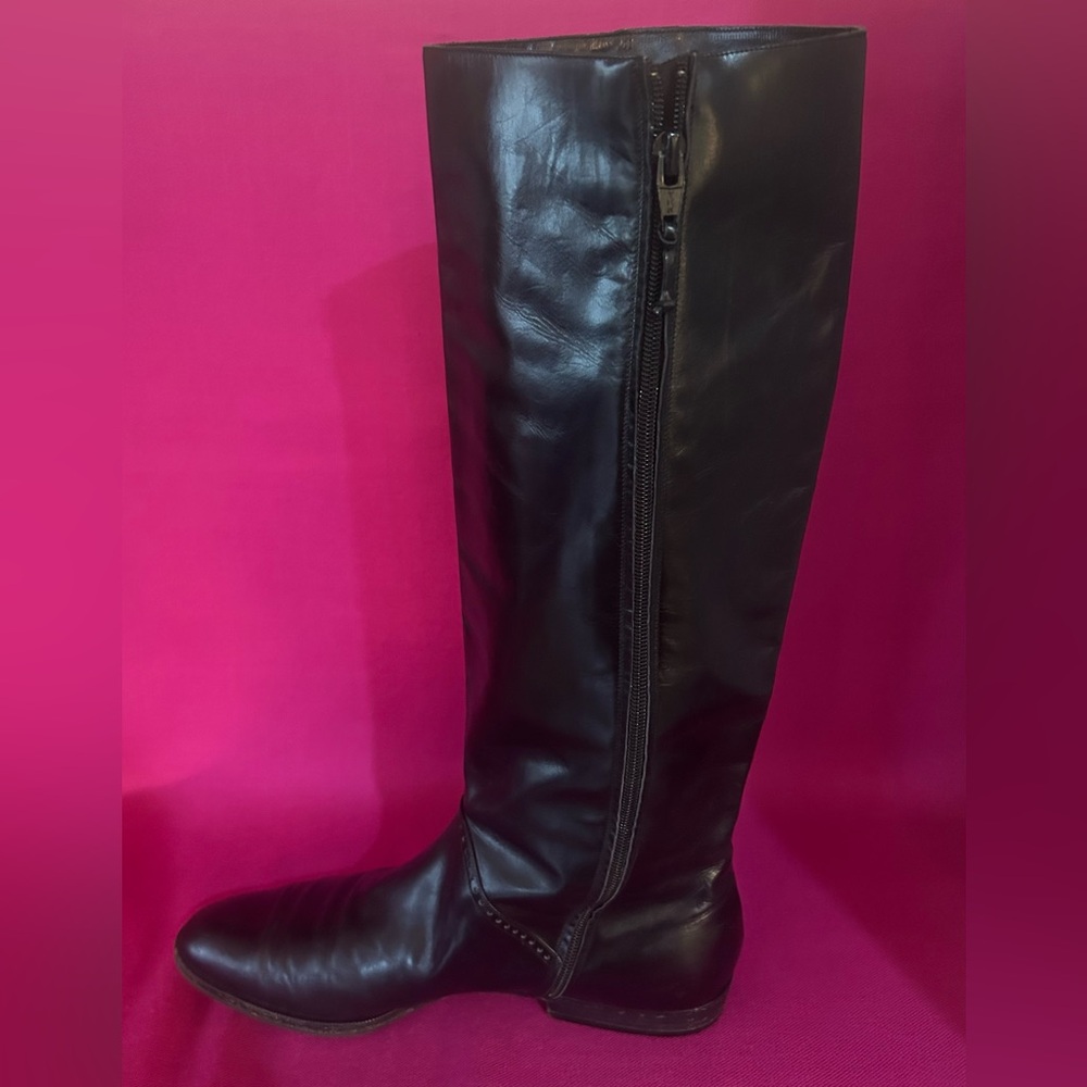 Vintage Salvatore Ferragamo Black Zip-up Riding Boots - Picture 6 of 10